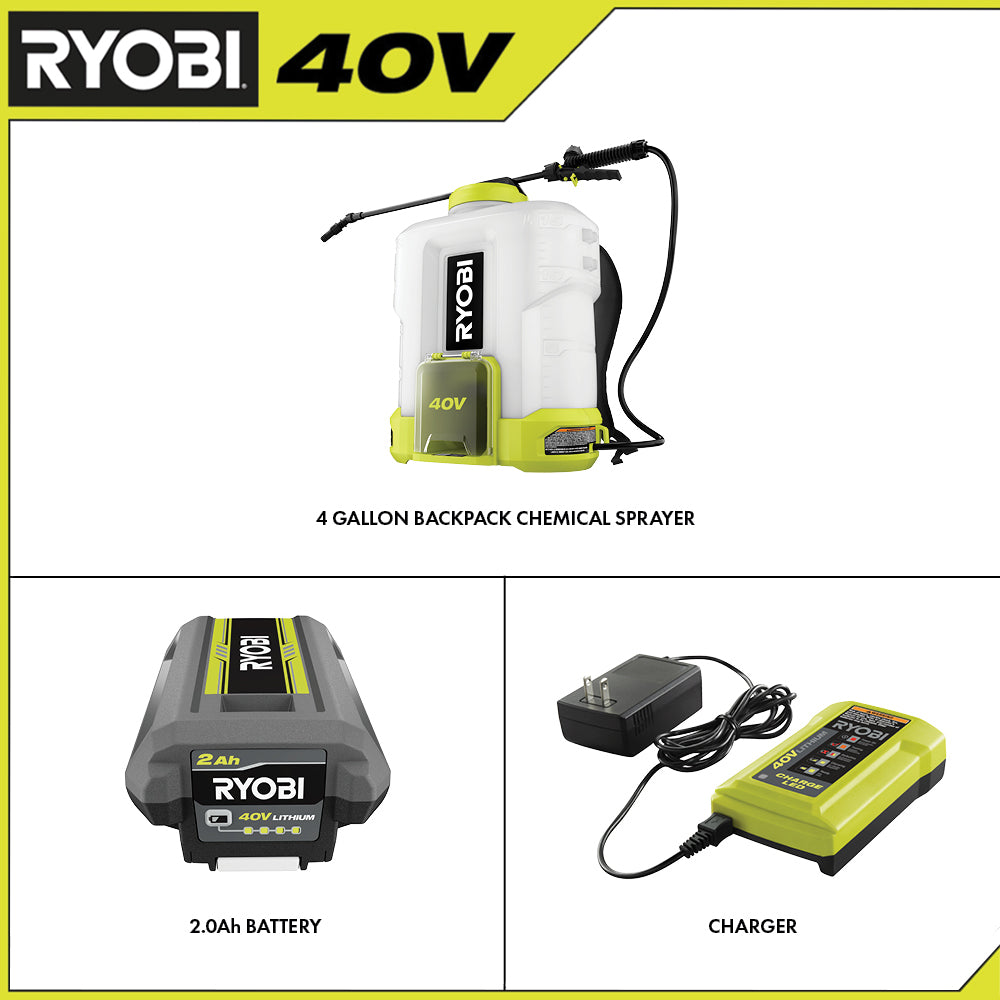 40V 4 GALLON BACKPACK CHEMICAL SPRAYER KIT | RYOBI