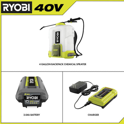 40V 4 GALLON BACKPACK CHEMICAL SPRAYER KIT | RYOBI