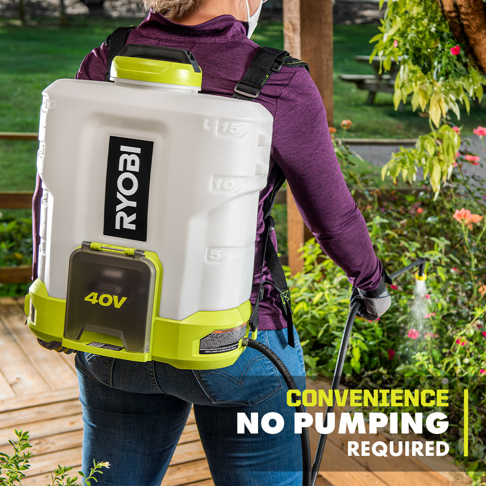 40V 4 GALLON BACKPACK CHEMICAL SPRAYER KIT | RYOBI