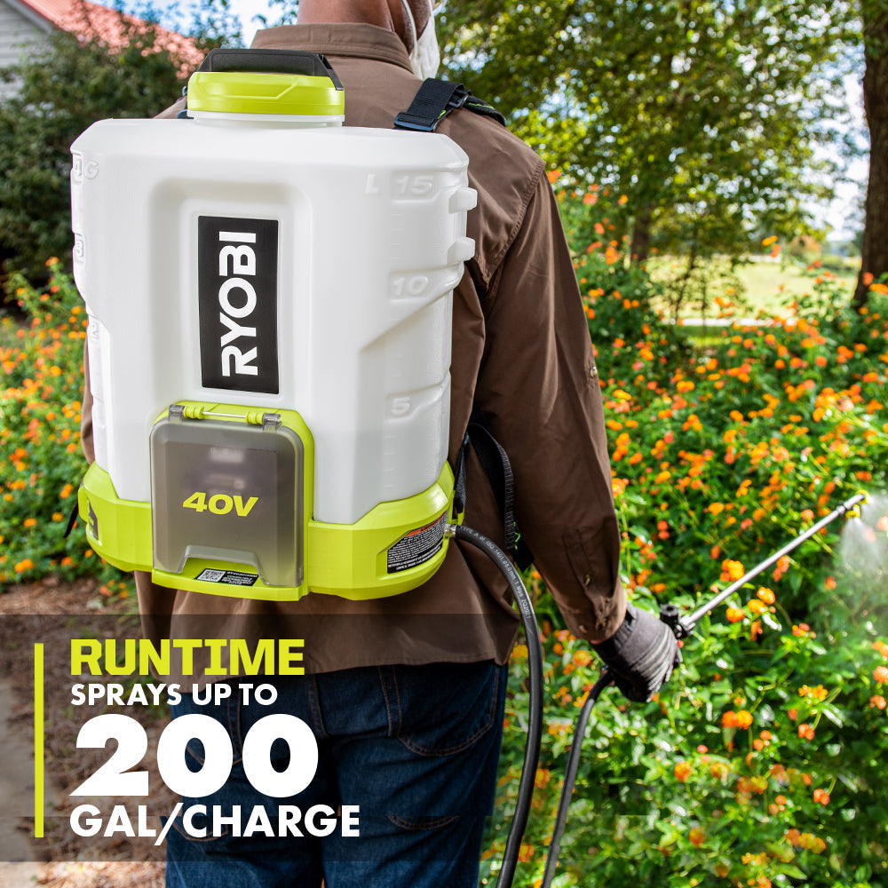 40V 4 GALLON BACKPACK CHEMICAL SPRAYER KIT | RYOBI