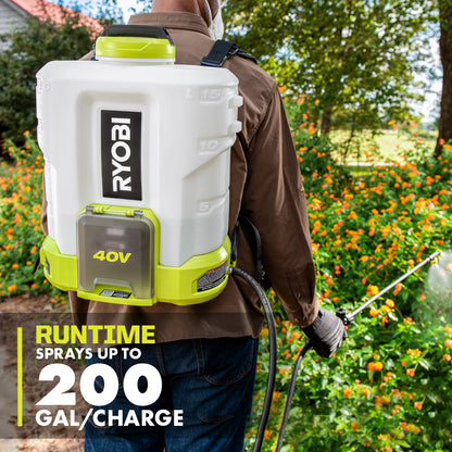 40V 4 GALLON BACKPACK CHEMICAL SPRAYER KIT | RYOBI