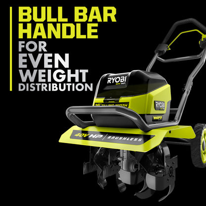 40V HP BRUSHLESS WHISPER SERIES 16″ FRONT TINE TILLER KIT | RYOBI
