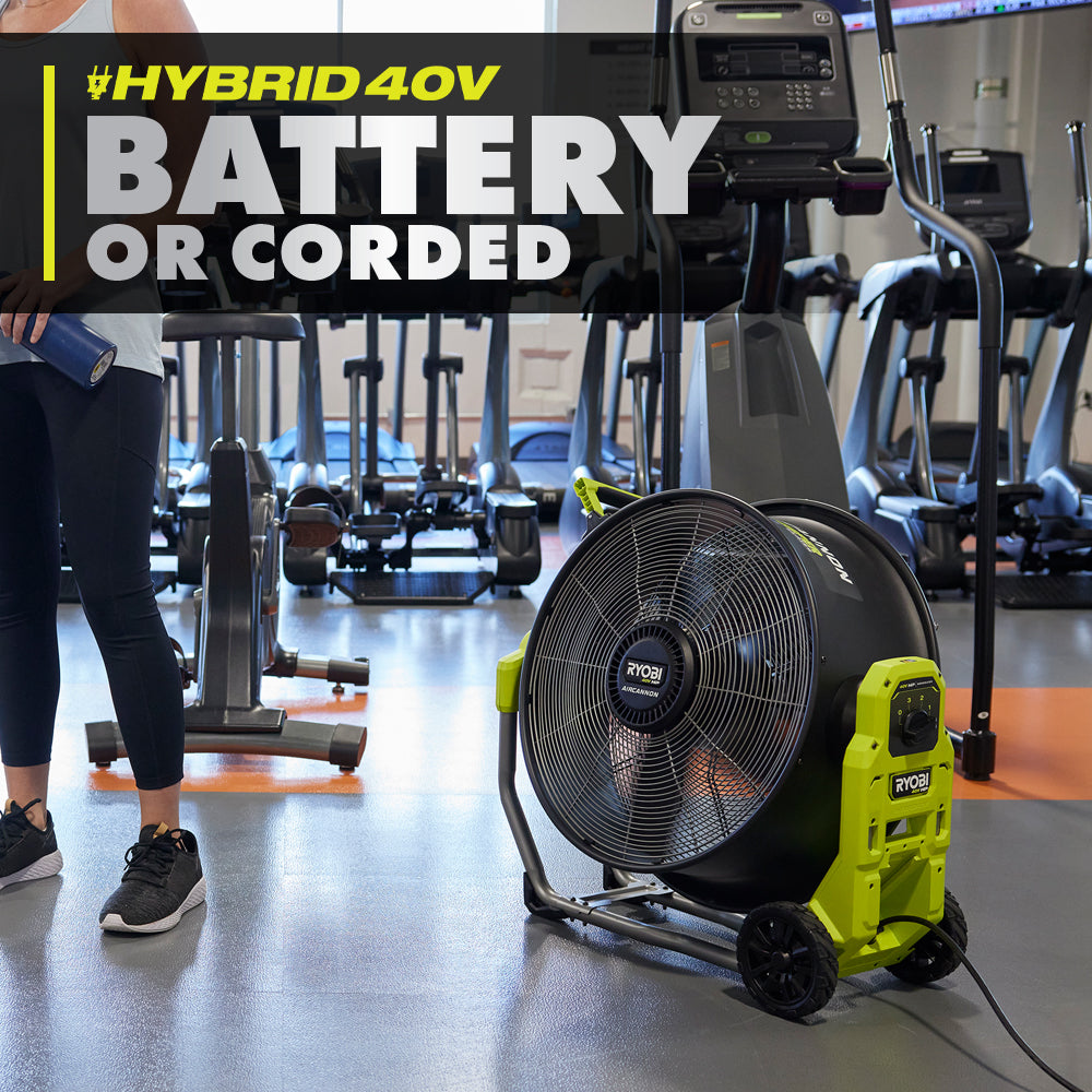 40V HP BRUSHLESS HYBRID WHISPER SERIES 20″ AIR CANNON FAN | RYOBI