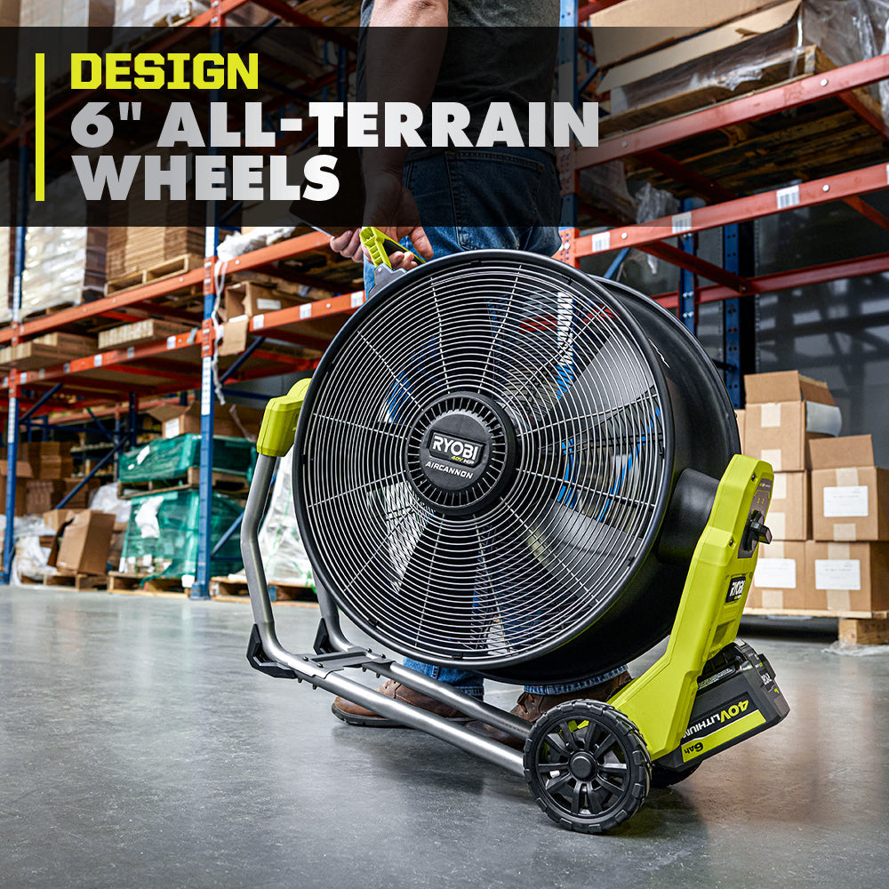 40V HP BRUSHLESS HYBRID WHISPER SERIES 20″ AIR CANNON FAN | RYOBI