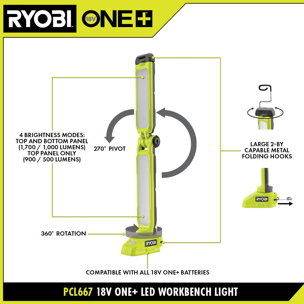 18V ONE+ LED WORKBENCH LIGHT | RYOBI