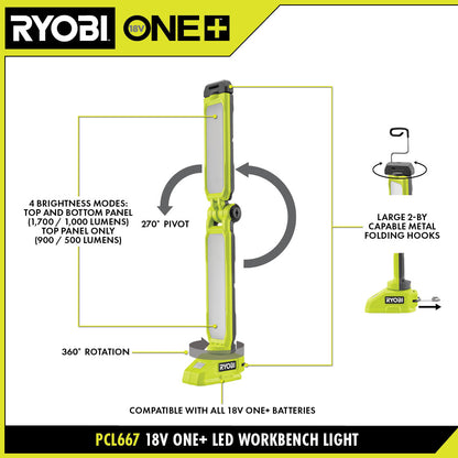 18V ONE+ LED WORKBENCH LIGHT | RYOBI