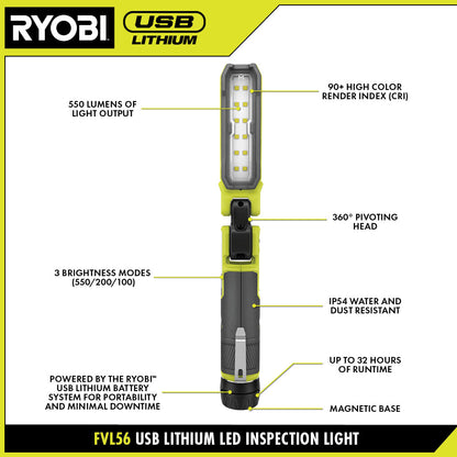 USB LITHIUM LED INSPECTION LIGHT KIT | RYOBI