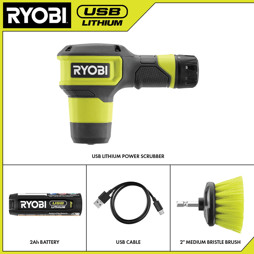 USB LITHIUM POWER SCRUBBER KIT | RYOBI
