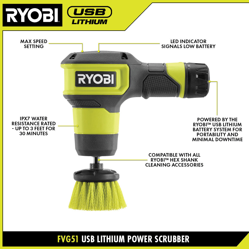 USB LITHIUM POWER SCRUBBER KIT | RYOBI
