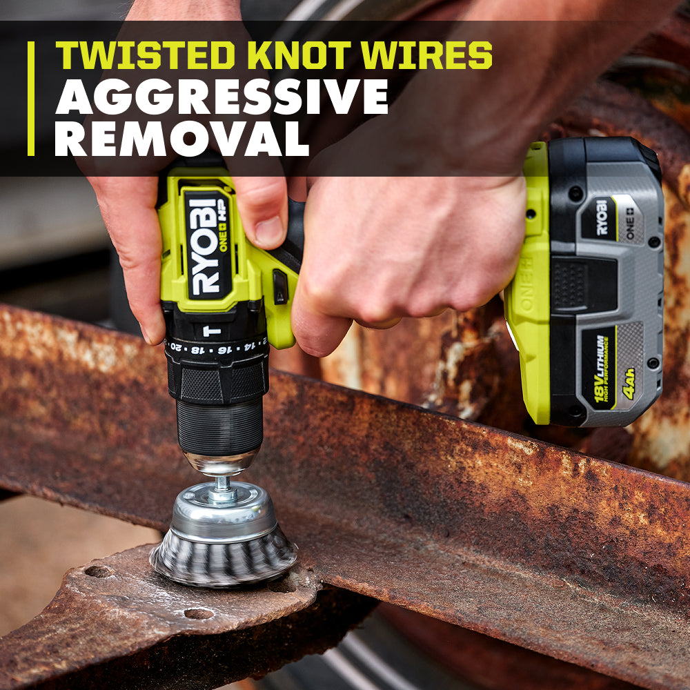 3 PC. TWISTED WIRE WHEEL SET | RYOBI