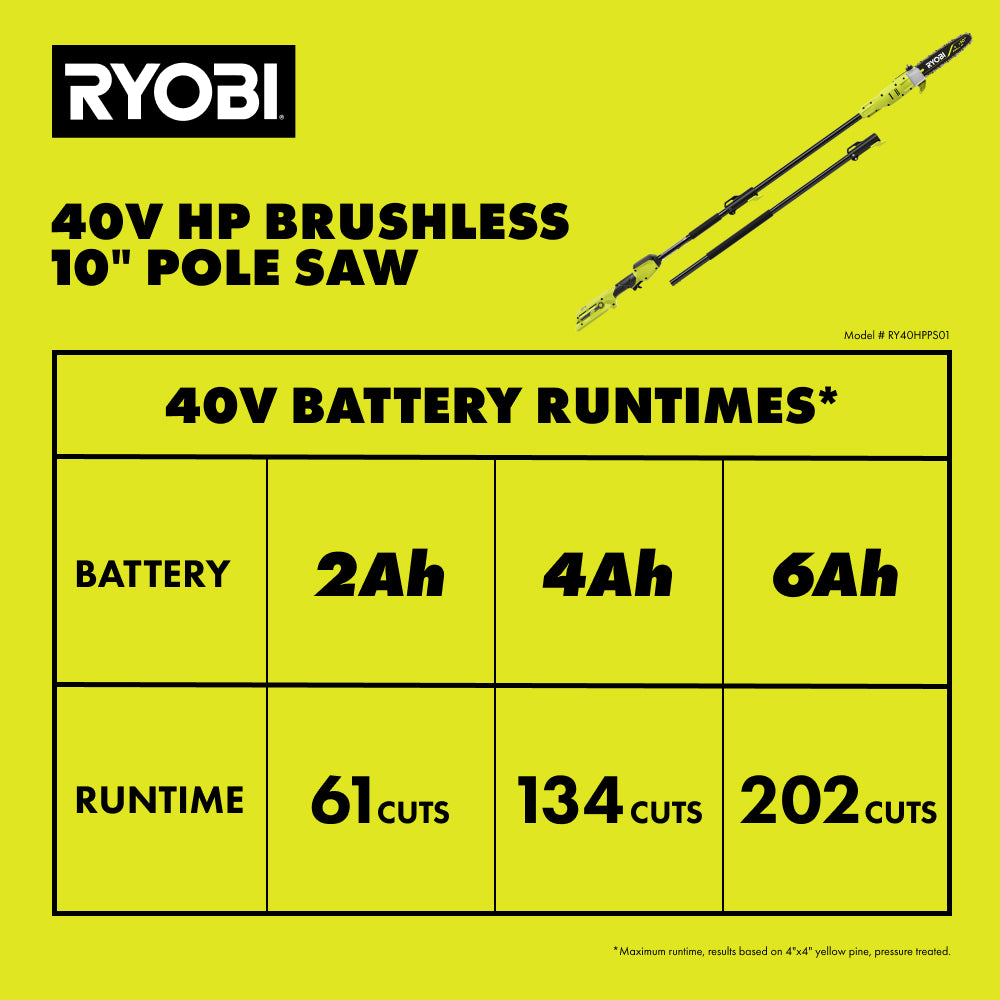 40V HP BRUSHLESS 10″ POLE SAW | RYOBI