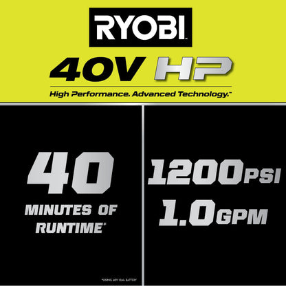 40V HP BRUSHLESS 1200 PSI 1.0 GPM PRESSURE WASHER | RYOBI