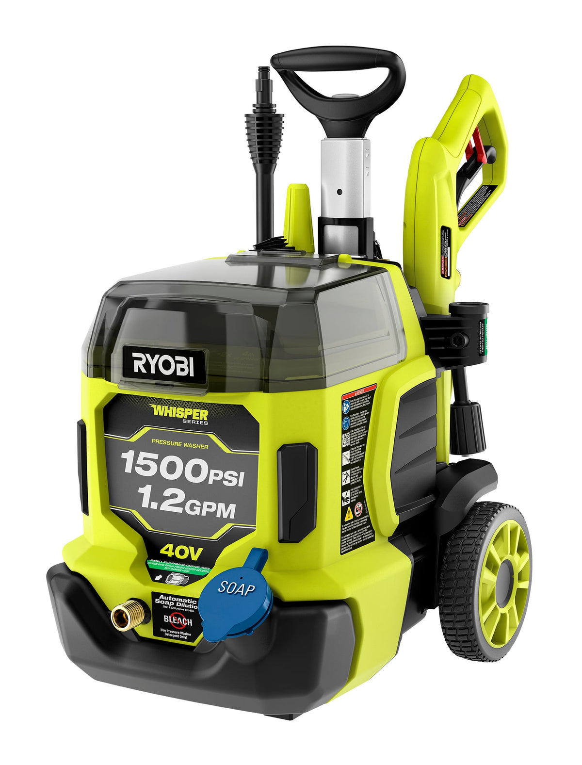 40V HP BRUSHLESS WHISPER SERIES 1500 PSI 1.2 GPM PRESSURE WASHER | RYOBI