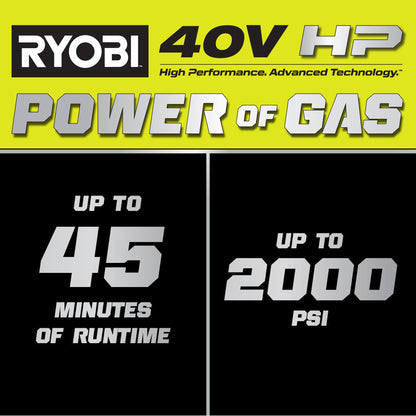 40V HP BRUSHLESS WHISPER SERIES 2000 PSI PRESSURE WASHER | RYOBI