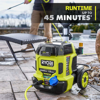 40V HP BRUSHLESS WHISPER SERIES 2000 PSI PRESSURE WASHER | RYOBI
