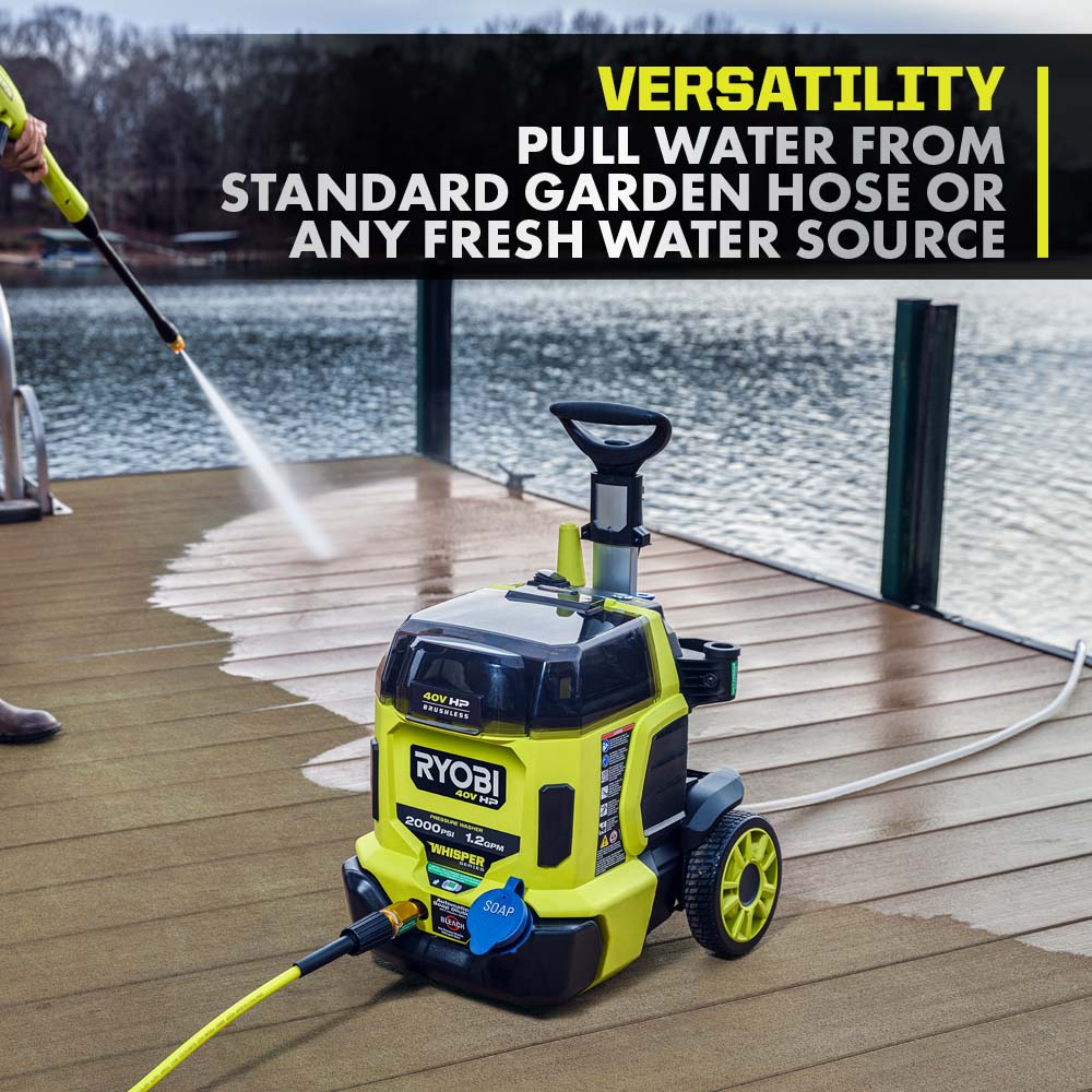 40V HP BRUSHLESS WHISPER SERIES 2000 PSI PRESSURE WASHER | RYOBI