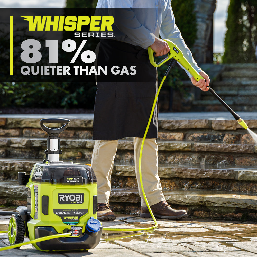 40V HP BRUSHLESS WHISPER SERIES 2000 PSI PRESSURE WASHER | RYOBI