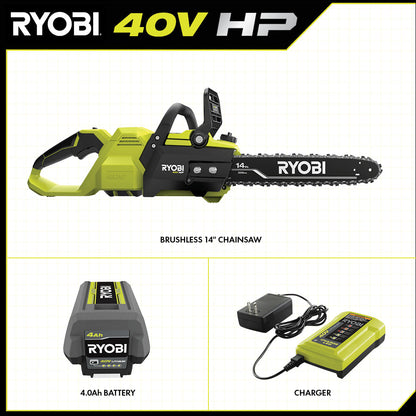 40V HP BRUSHLESS 14″ CHAINSAW KIT | RYOBI