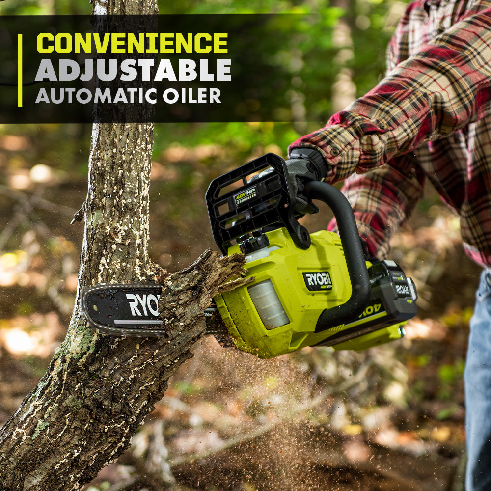 40V HP BRUSHLESS 14″ CHAINSAW KIT | RYOBI