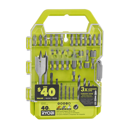 40 PC. DRILL AND IMPACT DRIVE SET | RYOBI