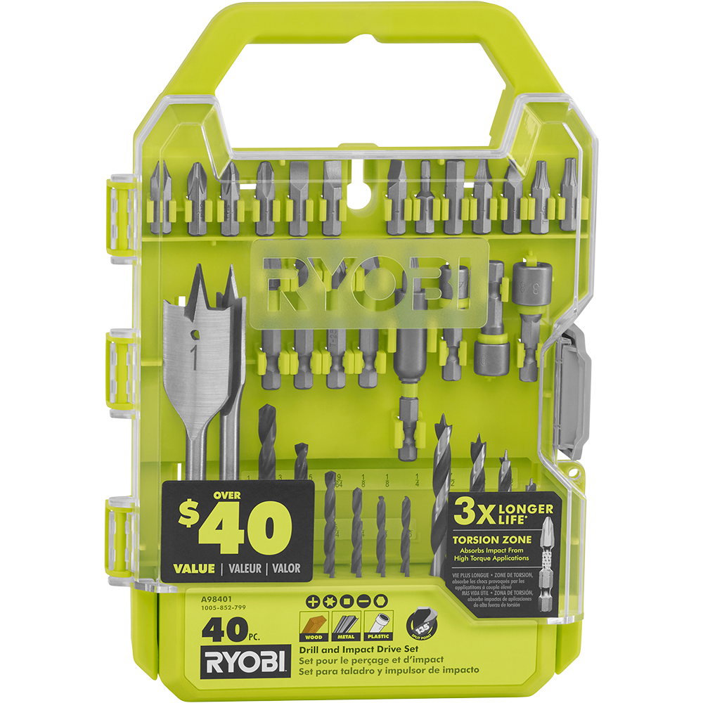 40 PC. DRILL AND IMPACT DRIVE SET | RYOBI