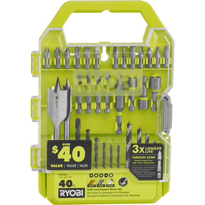 40 PC. DRILL AND IMPACT DRIVE SET | RYOBI