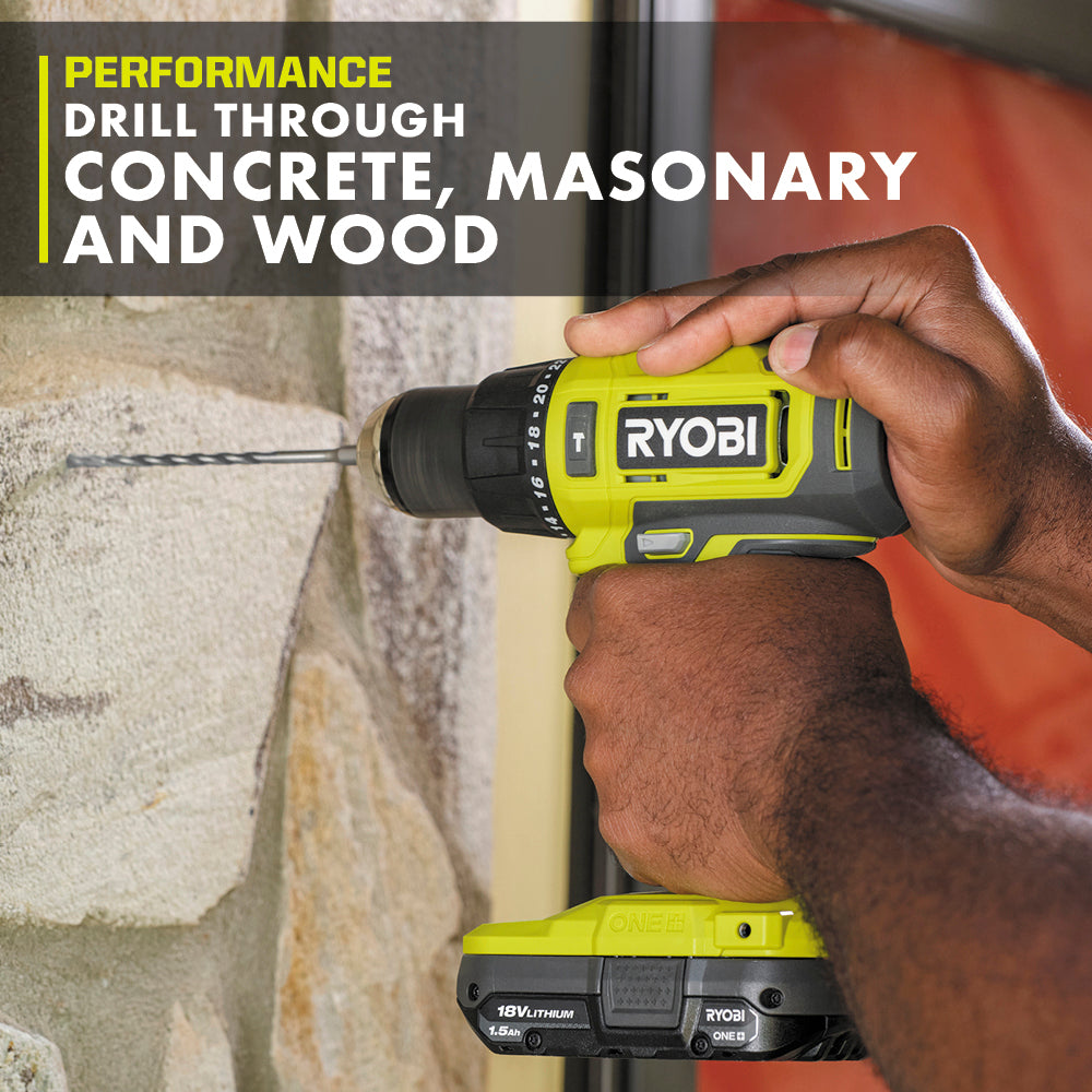 ONE+ 18V CORDLESS 1/2″ HAMMER DRILL KIT | RYOBI