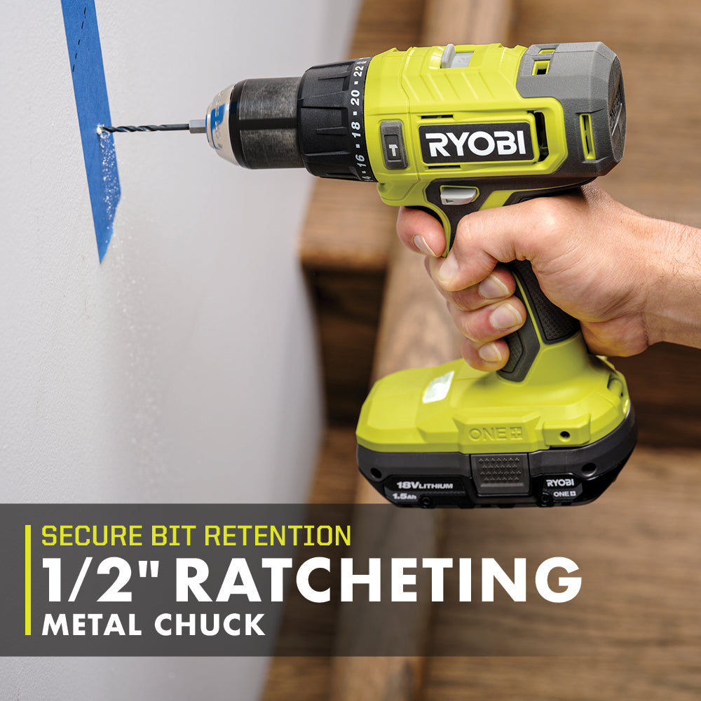 ONE+ 18V CORDLESS 1/2″ HAMMER DRILL KIT | RYOBI