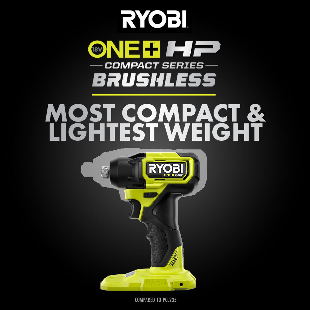 18V ONE+ HP COMPACT BRUSHLESS 1/4″ HEX IMPACT DRIVER KIT | RYOBI