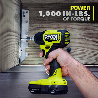 18V ONE+ HP COMPACT BRUSHLESS 1/4″ HEX IMPACT DRIVER KIT | RYOBI