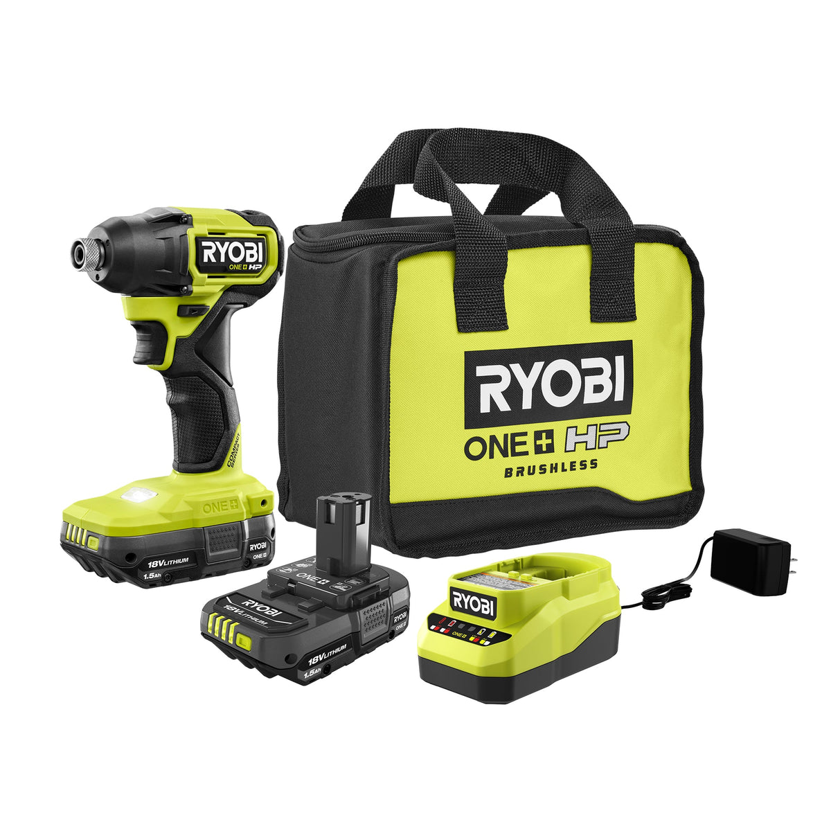 18V ONE+ HP COMPACT BRUSHLESS 1/4″ HEX IMPACT DRIVER KIT | RYOBI