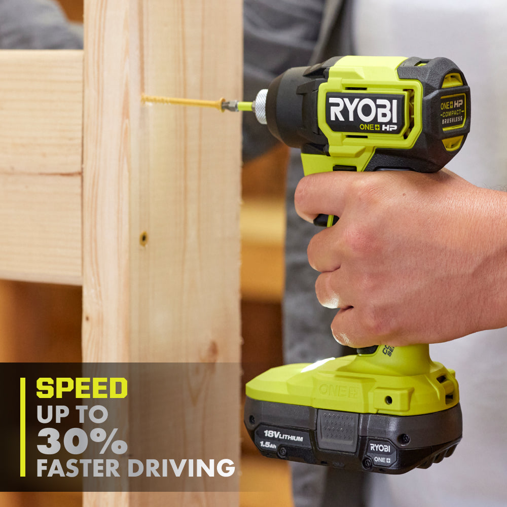 18V ONE+ HP COMPACT BRUSHLESS 1/4″ HEX IMPACT DRIVER KIT | RYOBI