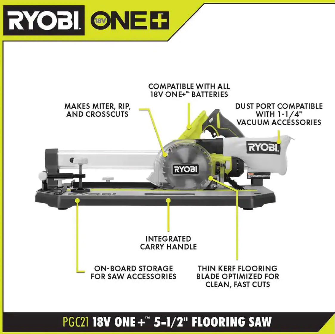 18V ONE+ 5-1/2″ FLOORING SAW | RYOBI