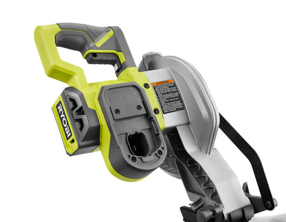 18V ONE+ 7-1/4″ COMPOUND MITER SAW WITH (1) 4.0 AH BATTERY AND 18V CHARGER | RYOBI