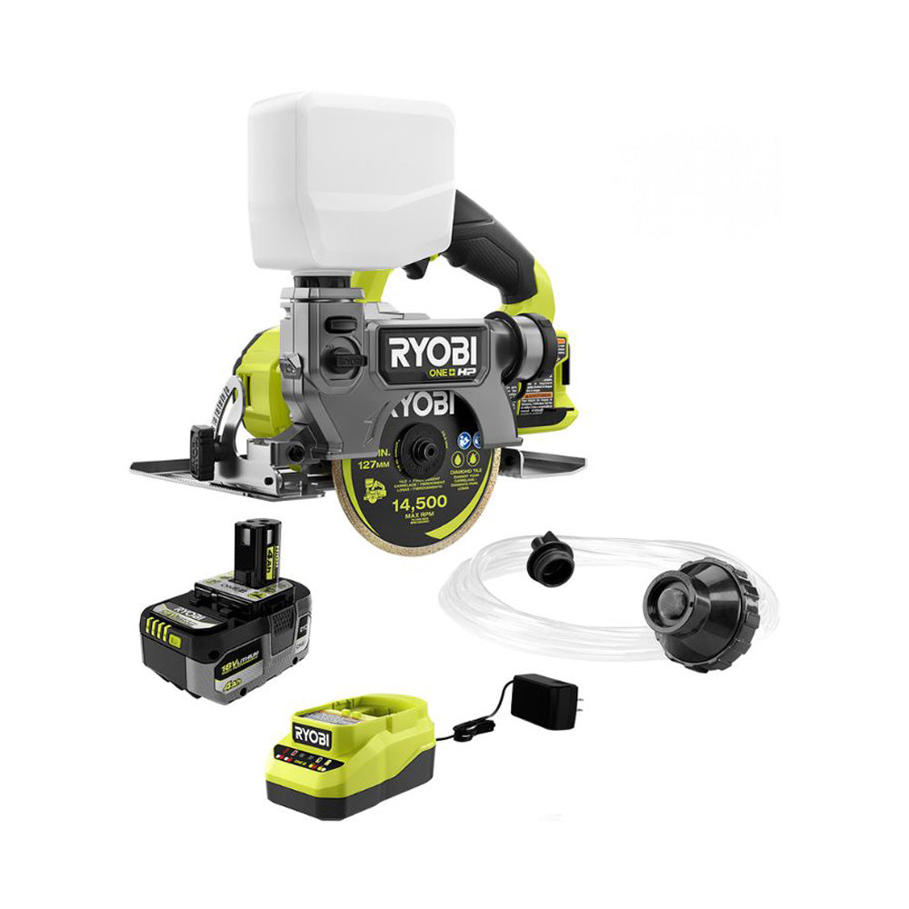 18V ONE+ BRUSHLESS 5″ HANDHELD TILE/MASONRY SAW KIT | RYOBI