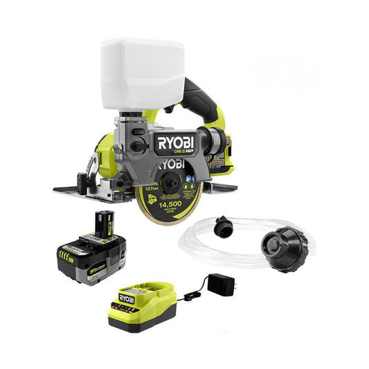 18V ONE+ BRUSHLESS 5″ HANDHELD TILE/MASONRY SAW KIT | RYOBI