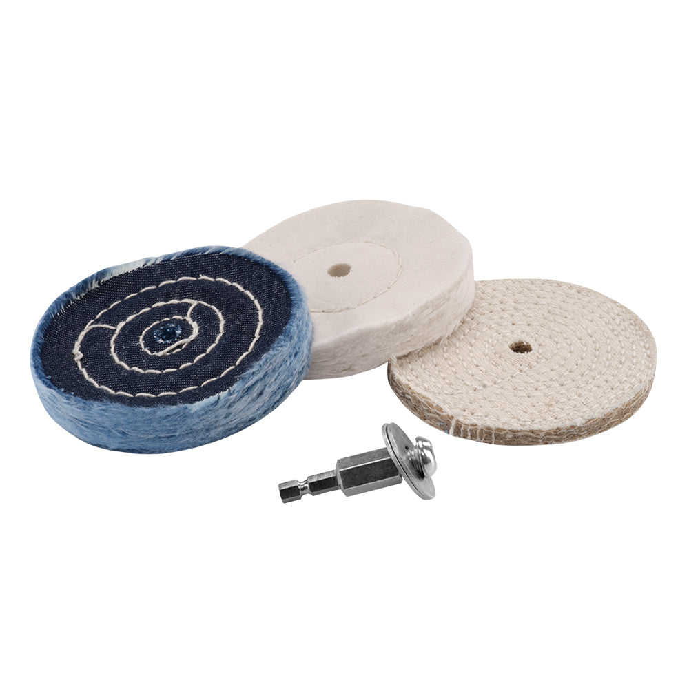 4 PC. 4″ BUFFING AND POLISHING WHEEL SET | RYOBI