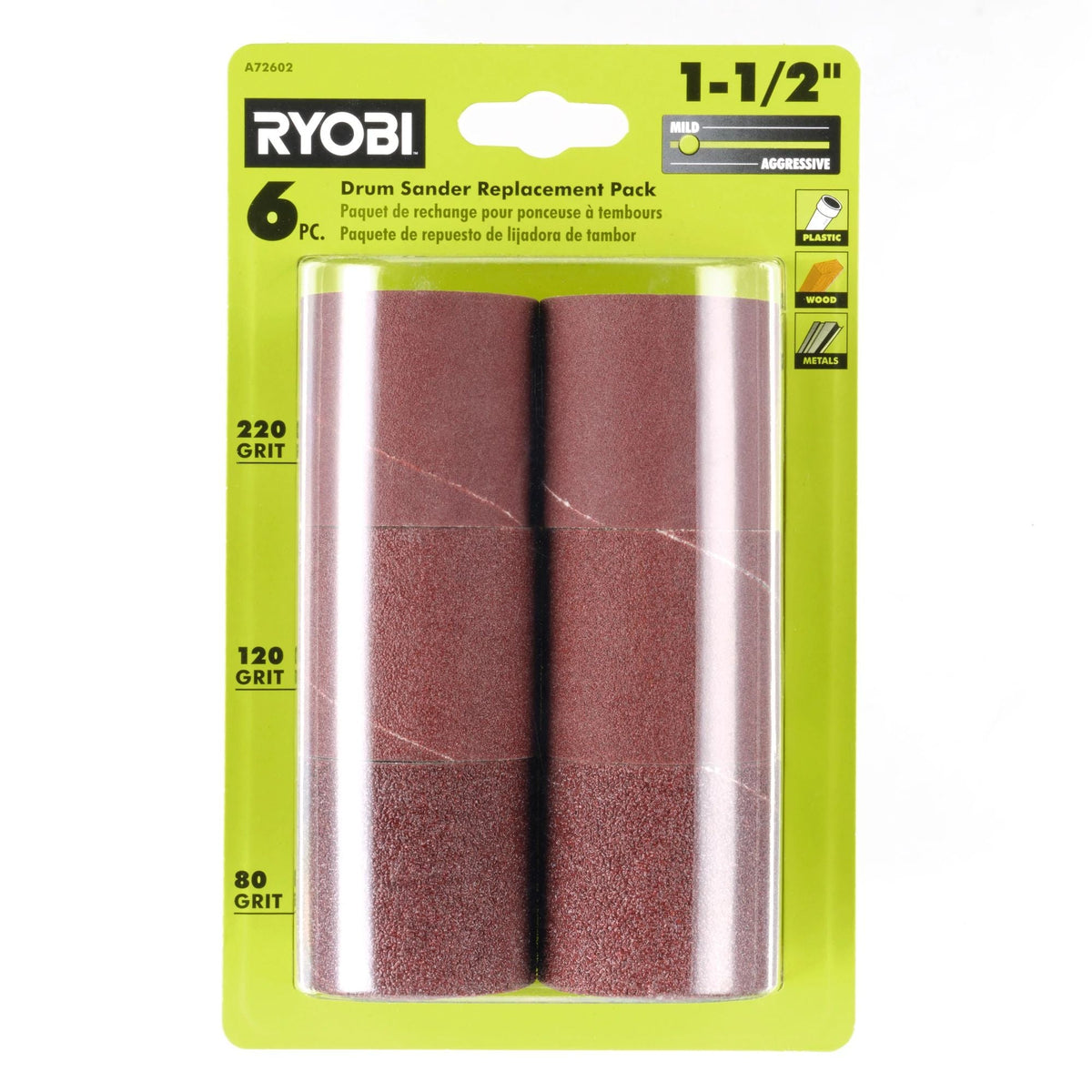 6 PC. 1-1/2″ DRUM SANDER REPLACEMENT PACK | RYOBI