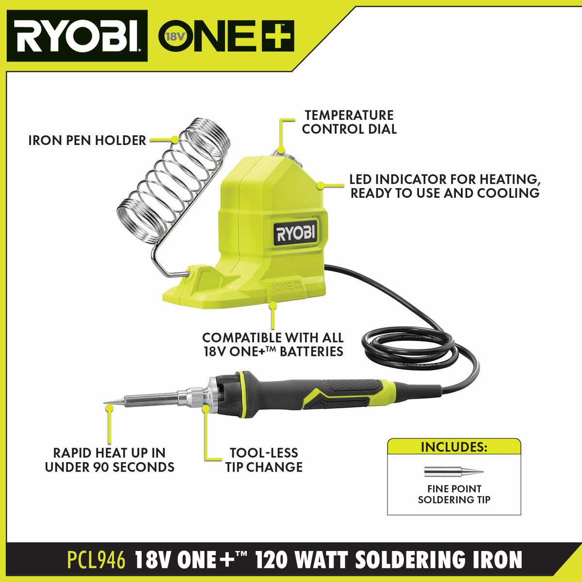 18V ONE+ 120W SOLDERING IRON KIT | RYOBI