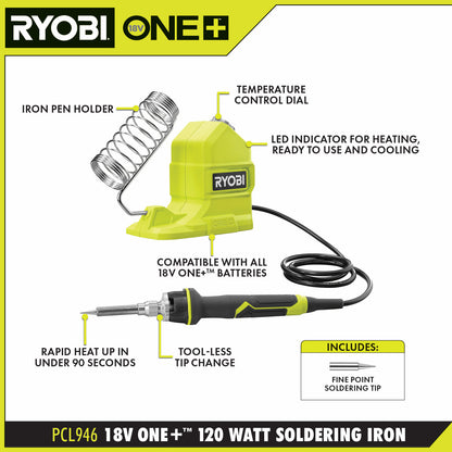 18V ONE+ 120W SOLDERING IRON KIT | RYOBI