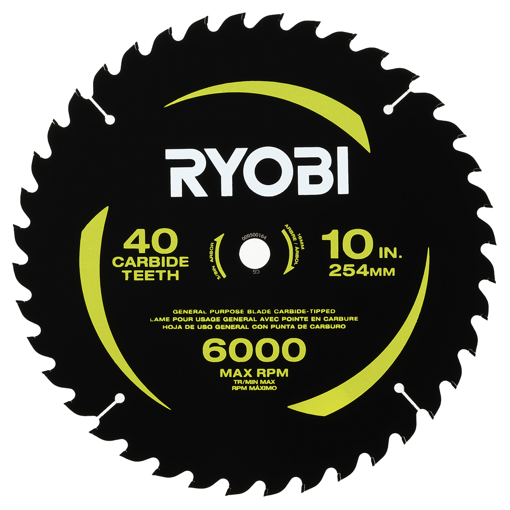 10″ 40 CARBIDE TEETH THIN KERF MITER SAW BLADE | RYOBI