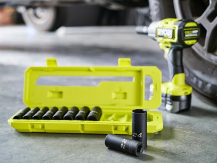 11 PC. METRIC 1/2″ DRIVE DEEP IMPACT SOCKET SET | RYOBI