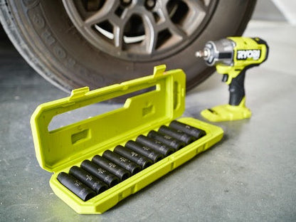 11 PC. SAE 1/2″ DRIVE DEEP IMPACT SOCKET SET | RYOBI