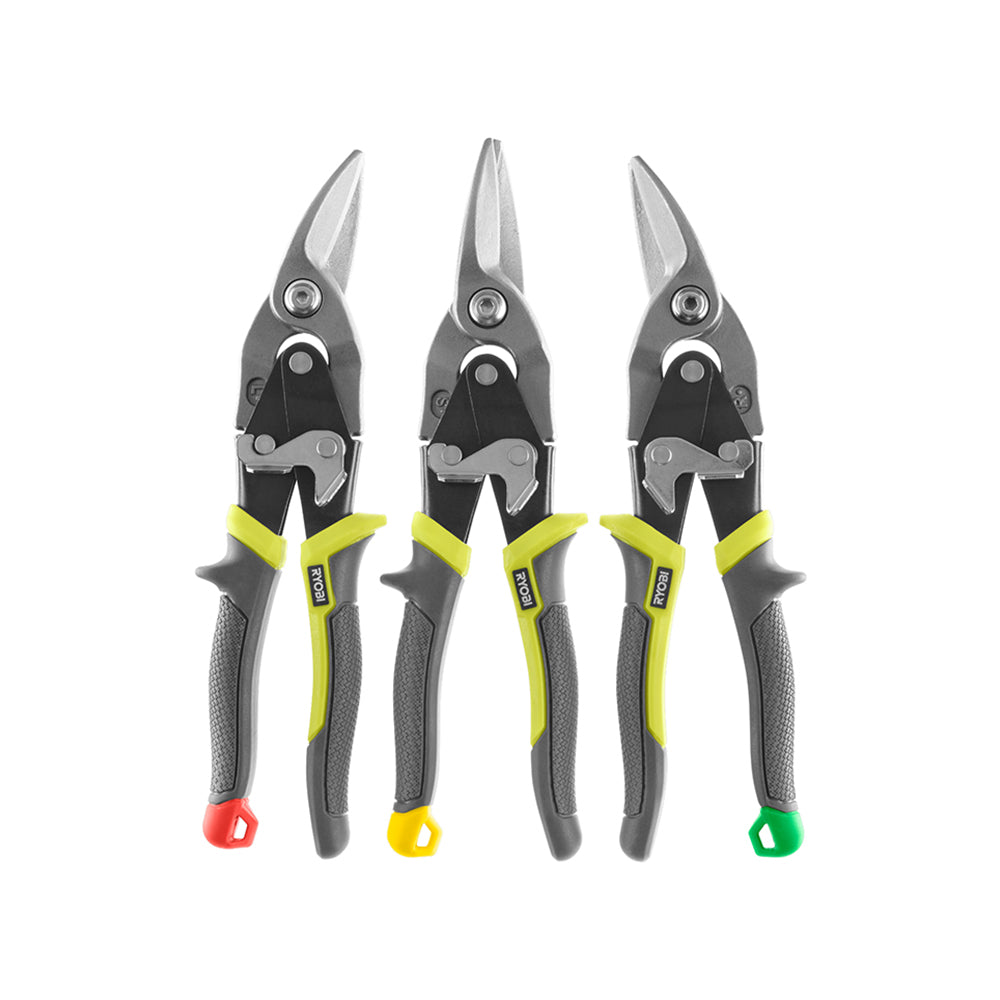 3 PC. HEAVY DUTY AVIATION SNIPS | RYOBI