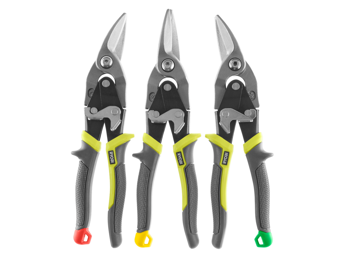 3 PC. HEAVY DUTY AVIATION SNIPS | RYOBI