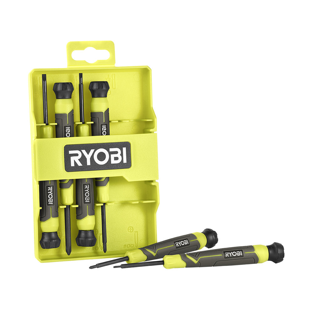 6-PIECE PRECISION SCREWDRIVER SET WITH CUSHION GRIP HANDLES | RYOBI