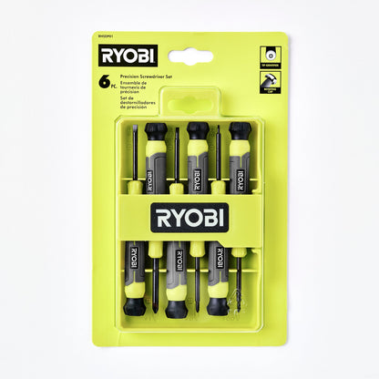 6-PIECE PRECISION SCREWDRIVER SET WITH CUSHION GRIP HANDLES | RYOBI