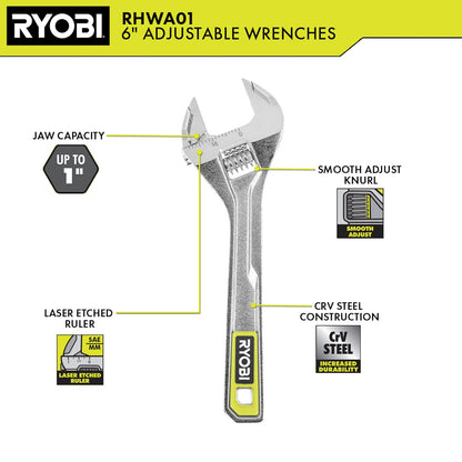 6″ ADJUSTABLE WRENCH | RYOBI