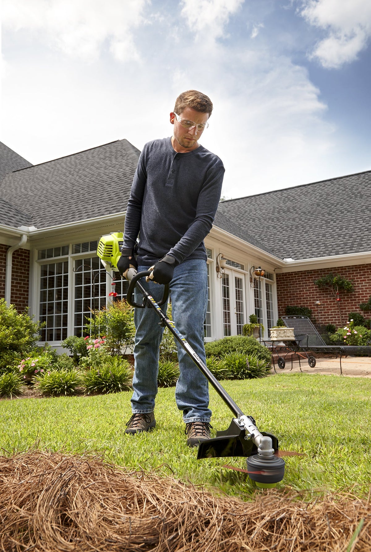 2 CYCLE FULL CRANK ATTACHMENT CAPABLE STRAIGHT SHAFT STRING TRIMMER | RYOBI