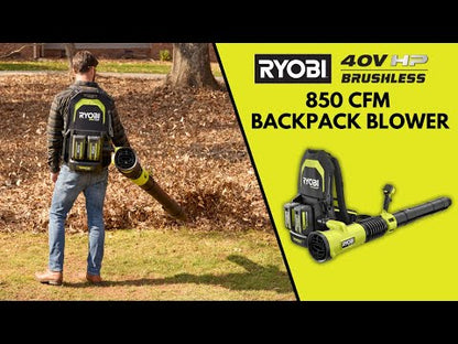 40V HP BRUSHLESS 850 CFM BACKPACK BLOWER KIT | RYOBI